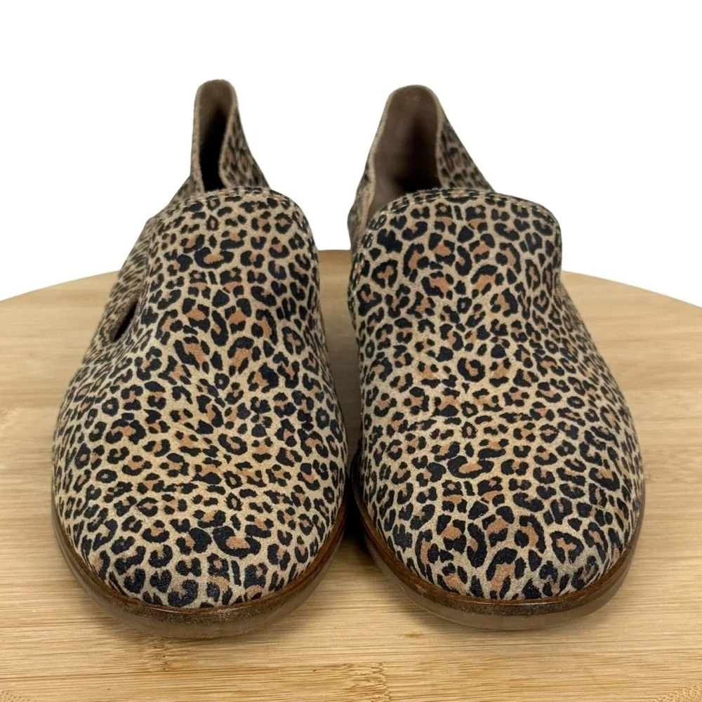 Lucky Brand Cahill Leopard Calf Hair Loafers Women’s Size 7.5M Leather Upper